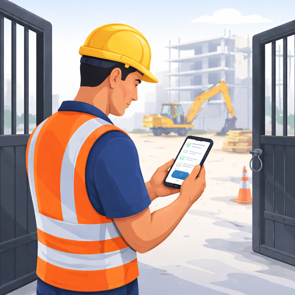 construction worker using RapidRAMS RAMS software generator